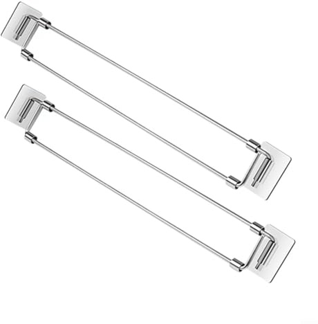 ComfyHarbor 2 Stück RV-Teleskop-Sicherungsstangen verstellbare Spannstangen aus 304 Edelstahl, für Reiseanhänger, Kühlschrank, Schrank, Aufbewahrung, 31,8 bis 57,8 cm, Silber