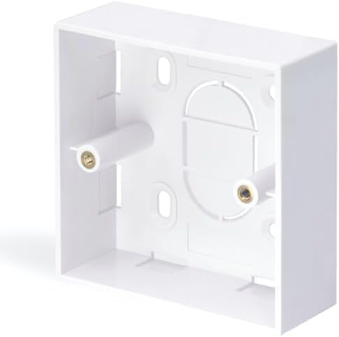 RiteAV Back Box 45mm Deep, Single Gang Ethernet Socket Wall Box, Surface Mounted, White, 86mm x 86mm x 45mm