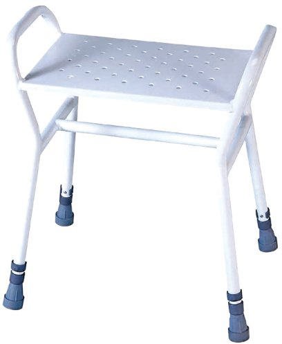 Aidapt Rochester Shower Stool Height Adjustable,Integral handles,Non-Slip Rubber Feet,Perforated Drainage Holes in Seat Elderly,Disabled,Pregnancy Post Surgery SUPPLIED ASSEMBLED NO TOOLS REQUIRED
