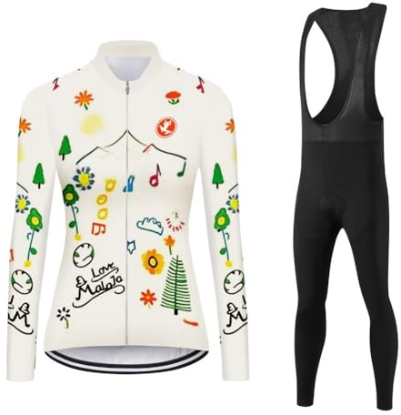 UGLY FROG Damen Winter Atmungsaktive Langarm Radtrikot Set Gepolsterte Hosen Radsport Bekleidung TRTWX01