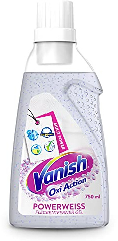 Vanish Oxi Action Gel Powerwhite – fläckborttagningsgel utan klor – för tvätt, förbehandling och blötläggning vit tvätt – 1 x 750 ml