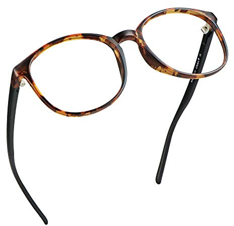 LifeArt Round Blue Light Blocking Glasses, Computer Glasses, Gaming Glasses, TV Glasses for Women Men (Tortoise, 4.75 Magnification)