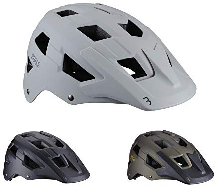BBB cykelhjälm MTB cykelhjälm för mountainbike med stort visir för trek och terrängcyklar, vuxenhjälm med kameramontering ABS-skal Nanga BHE-54 matt benvit, M (54-58 cm)