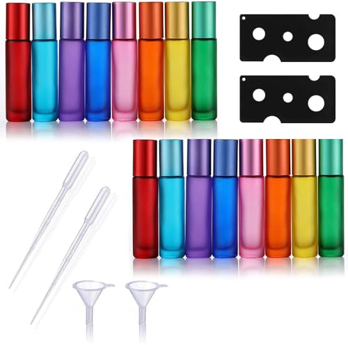 HIQE-FL Botellas Roll On de Cristal para Aceites Esenciales, Vidrio Botellas de Rodillos, Botes de Vidrio (A)