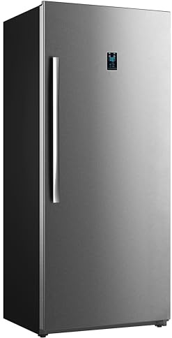 SMETA Upright Freezer with Drawers 21 Cu. Ft, Stand Up Freezer Frost Free, Garage Ready, Energy Saving, Led Light, Standup Full Size Freezerless Standing Freezer for Home, Office