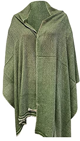 Superfeiner, reiner natürlicher Kaschmir-Schal für Damen und Herren, super weich und superleicht, natürlicher Kaschmir-Schal für Frühling, Sommer, Winter, Grün (Diamantdruck), One size