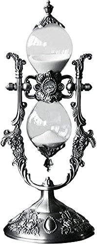 Sanduhr-Timer, Dekorative Sanduhr, Sanduhr Ornament, Vintage Messing Sanduhr Metall-Sanduhr Vintage Einzigartige Antike Stunde Glas Sanduhr für Home Decor Tischschmuck Oder Geschenk B,30 minutes