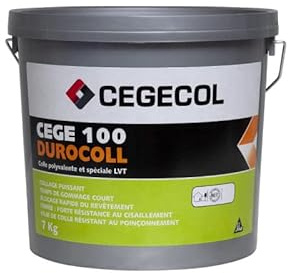 CEGECOL SIKA - Colle acrylique fibrée - CEGE 100 DUROCOLL - Beige - 7kg | Colle fibrée polyvalente pour LVT, moquette, linoléum et sols plastiques - Blocage rapide du revêtement - Application facile