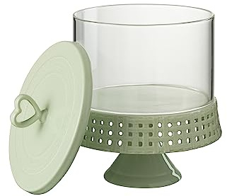 PLAT A TARTE SOUS VERRE CERAMIQUE VERT LARGE