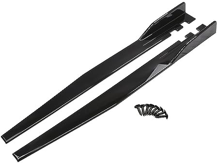 Faldones Laterales 2 Piezas Coche Laterales Universales Extensión Protector De Labios Exten Lateral Falda para Audi SQ5 TT TT 8J TT FV,B/Bright Black