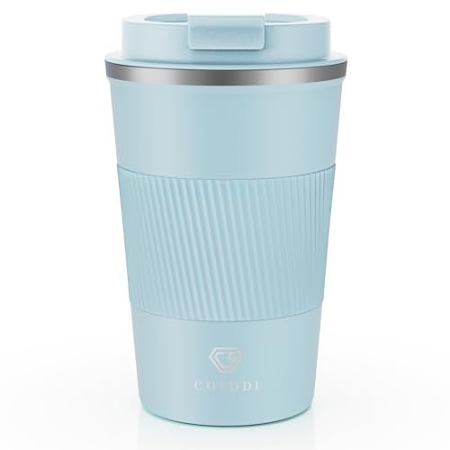 CS COSDDI Tazza Termica,Tazza da Viaggio per Caffe,Beuta da vuoto in acciaio inossidabile,Tazza termica da viaggio con coperchio a prova di perdite -Adatta a Caffe Te e Altre Bevande