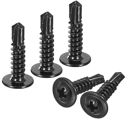 QUARKZMAN 50 Stück Blechschrauben Selbstschneidend #10x3/4 Phillips Schrauben 410 Edelstahl Kreuzschlitz Metallschrauben Schwarz