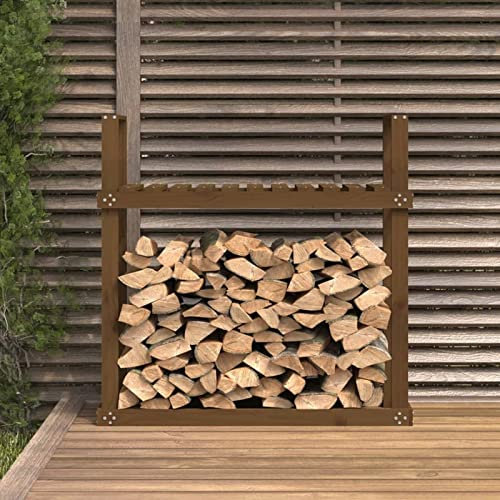 Gecheer Portalegna,Portalegna da Esterno/Interno,Portalegna da Giardino,Portaceppi,Porta Legna da caminetto,Rack di Legna da Ardere,Scaffalatura per Legna,Legnaia da Esterno in Legno 110x35x108,5 cm