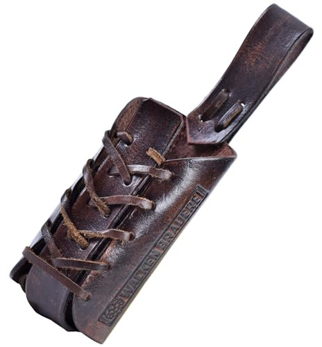 WACKEN BRAUEREI Bierflaschenhalter aus Leder mit geprägtem Logo/Bier-Holster/Flaschenhalter/Dosenhalter/Becherhalter (Braun)