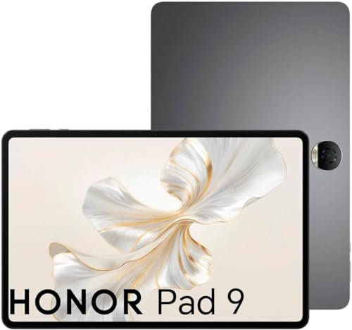 HONOR Pad 9 Tablet 8+256GB, 12.1“ 120Hz 2.5K Bildschirm mit Schutz, 4nm Snapdragon 6 Gen1, 8300mAh, 8 Lautsprecher, Android 13, Google Service WiFi Tablet, Grau