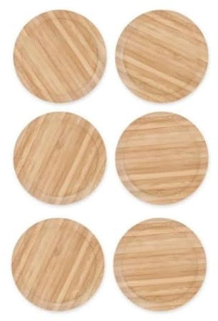 Carriere 6 PCS Wine Glass Covers Wood Drinking Glass Lids to Keep Bugs Out Wood Water Glass Toppers Keeps Debris and Dust