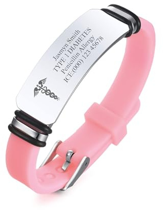 PJ JEWELLERY Edelstahl und Silikon Komfort im Freien medizinische Alarm ID Armbänder anpassen für Herren Teenager