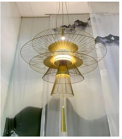 ZDEZHI Lampes suspendues Modernes en Forme de Soucoupe Volante compatibles avec Le Plafond Lampes suspendues en métal de Luxe Restaurant INS Lustre LED Loft Décorations pour la Maison