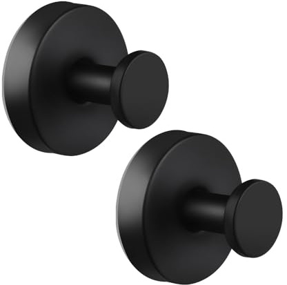 TOEECY 2 Piezas Ganchos Ventosa de Vacío Redondos para Baño Cocina Acero Inoxidable Colgadores Sin Taladrar Impermeables Soportes Multiusos para Toallas Pared
