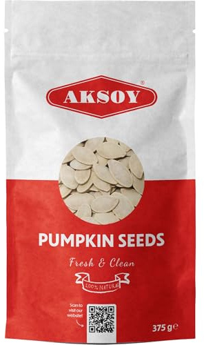 Aksoy Roasted and Slightly Salted Pumpkin Seeds 375g | High in Fibre & Minerals | Perfect for Snacking, Cooking, and Adding Crunch to Your Dishes (Packaging May Vary)