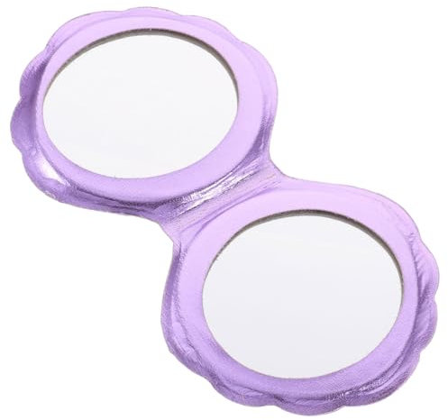Beaupretty Muschel-schminkspiegel Mit Doppelseitigem Spiegel Pu-Leder Tragbarer Hologrammspiegel Für Mädchen, Frauen Und Damen Violett