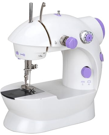 Elektronische Nähmaschine, Mini-Nähmaschine Doppelfaden 2-Gang-Nähmaschine mit Pedal für Kleidung, Vorhänge, Kunsthandwerk