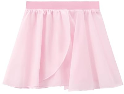Century Star Dance Skirt Girls Ballet Skirts Women Toddler Adult Wrap Chiffon Skirt Leotards Adjustable Ballerina Clothes Ballet Pink (Pull On) 6-9 Years
