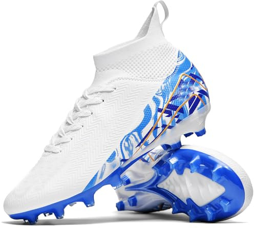 Kmrlofiy Fotbollsskor, herr, pojke, High Top Spike, mikrofiber, Cleats, professionella fotbollsskor, utomhus, atletisk, träningsskor, tävling, Amg J6, 40 EU