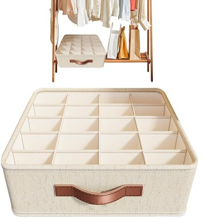 Organizzatore per Cassetto della Biancheria Intima | Contenitore per Calze per la Casa,Scatola Organizzatrice Impilabile con 20 Scomparti per Camera da Letto, Armadio, Cameretta e Appartamento