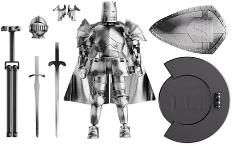 Action figure di Robot Knight - Figurina del display multi -articolato, statua medievale flessibile | Modello di modello scolpito articolato Punzione giocattolo, Funzione di testa mobile a 360 gradi p