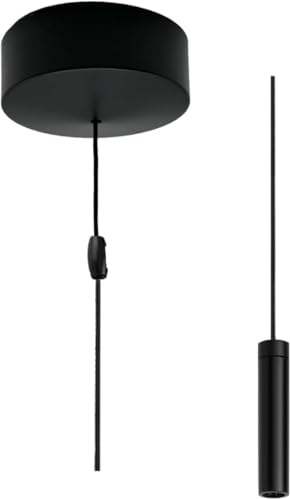 Taps2Traps Matt Black Bathroom Light Pull Switch with Mordern Sleek Pendant & Black Cord 2 Way 6A
