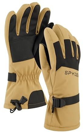 Spyder Guantes de Nieve aislados para Hombre, Color Caqui, Talla L