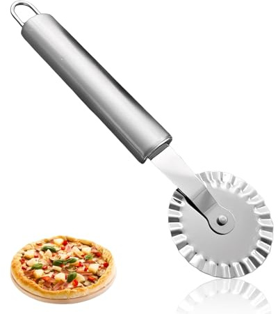 HUVZOR Rueda cortadora de masa de repostería – Rueda cortadora de bolas de masa de acero inoxidable,Herramientas de cocina para el hogar y la cocina,para cortar la masa enrollada