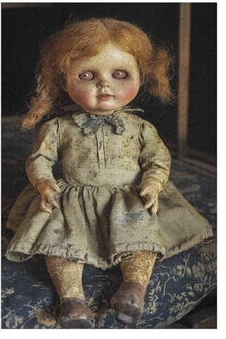 Film Horror Puppe 1000 Teile Papierpuzzle für Erwachsene und Kinder ab Jahren Unisex-26x38cm