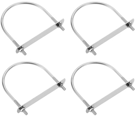 QUARKZMAN 4 Ensembles Boulons En U Ronds M6 89mm(3.5) Boulons En U Silver | En Acier Inoxydable, Largeur Intérieure 110mm(4.33), Longueur 201, Plaques Et Ecrous Pour Automobile