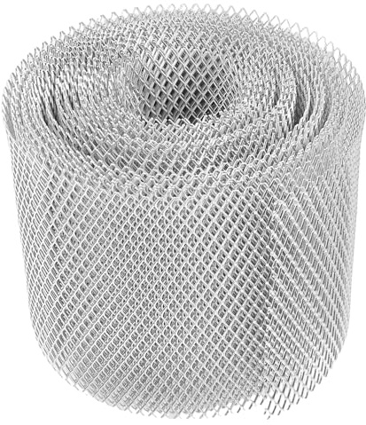 Gatuida Rete Protezione per Grondaie in Alluminio 5 Pollici X 12 Metri Filtro per Foglie Gronda Pluviali Rete Anti Foglie per Tetto Installazione Semplice per Edifici Residenziali e