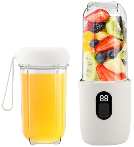 Frullatore portatile, 500 ml, spremiagrumi elettrico, 16 fogli, mini frullatore da 1200 Mah, frullatore da 1200 Mah, con display digitale, per alimenti per bambini, succo di marmellata, frullato (3)