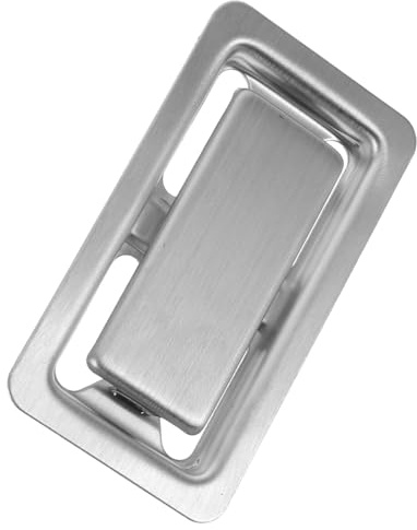 Copertura Troppopieno Lavabo Bagno Rettangolare Argento in Acciaio | Facile da Applicare e Rimuovere, Finitura Contemporanea, Adatta a Fori Standard del Lavabo