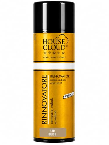 Spray Rinnovatore Colore per Scarpe Camoscio Nabuk e Velluto 250 ml Ravviva Colore Scarpe Borse e Accessori Formula Rigenerante per Pulizia e Cura Pelle Scamosciata Trattamento (N130 BEIGE)