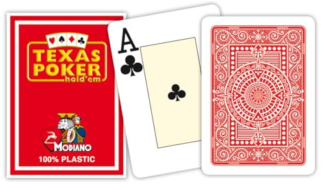 MODIANO Texas Poker 2 Jumbo Index rosso - Carte da gioco Texas Poker 300546