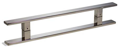 45,7 cm lange, moderne Haustürgriffe in Chrom, hochglanzpoliert, Edelstahl-Türgriffe für Duschglastüren, Holz-Scheunentüren, flach, quadratisch, rechteckig, 45,7 cm