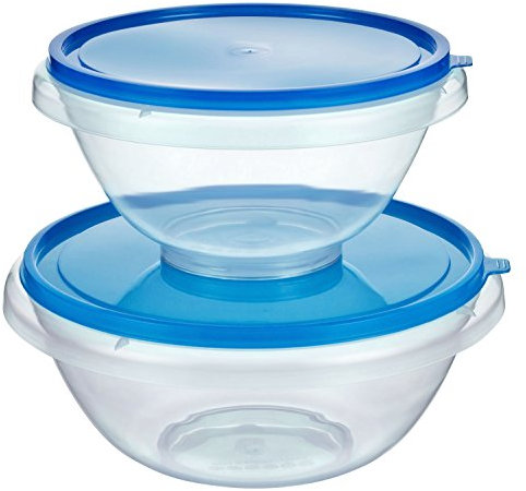 Kigima lot de 2 bols à pâte bols à mélanger bols à punch saladiers (bleus, 7 l et 4,5 l)