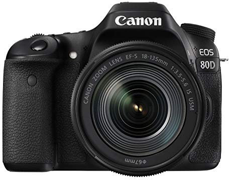 Canon EOS 80D + EF-S 18-135mm is USM Kit d'appareil-Photo SLR 24.2MP CMOS 6000 x 4000pixels Noir - Appareils Photos numériques (24,2 MP, 6000 x 4000 Pixels, CMOS, Full HD, Écran Tactile, Noir)