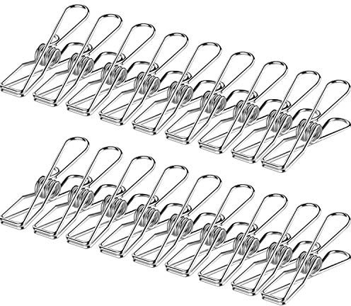 Skroad 100-Pack-Kleidungsstücke, Edelstahl-Wäsche-hängende Wäscheleine-Clips für Kleidung, Papierdateien, Snacks Seal
