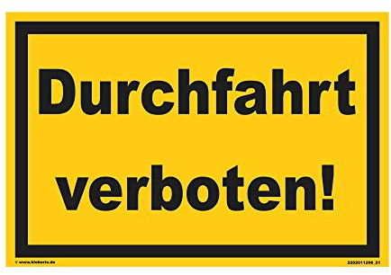 Kleberio® Betreten Verboten Schild Kunststoff - Durchfahrt Verboten! - 20 cm x 30 cm Privatgrundstück Schilder Privatweg Schild Einfahrt verboten Durchgang verboten Verbotsschilder Verkehrsschild