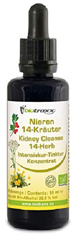 Kidney Cleanse Detox 14-Herbs Bitter Concentrate Tincture 50ml by Biotraxx 100% Natural