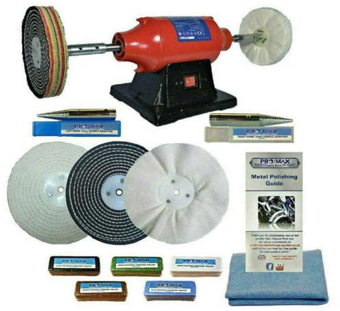 Bench Polisher Metal Polishing Machine 550W with 8 Metal Polishing Kit