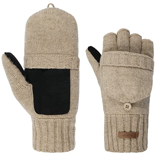 Barts Haakon Fingerless Ullhandskar Herrar - vantar handskar utan fingrar stickade med foder Vinter höst-vinter - L/XL beige