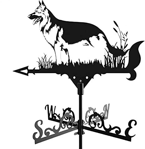 LIANYG Wetterfahnen Wetterfahne mit Dachmontage Architekturstil Edelstahl Schiff Flugzeug Tier Muster Outdoor Weathervane für Garten wetterhahn194 (Color : 4)