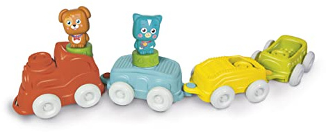 Clementoni Clemmy-Soft Animals Train-Gioco Prima Infanzia 6 Mesi (Italiano, Inglese, Francese, Tedesco, Spagnolo, Olandese E Polacco), Made in Italy, Multicolore, 80516, Esclusivo Amazon